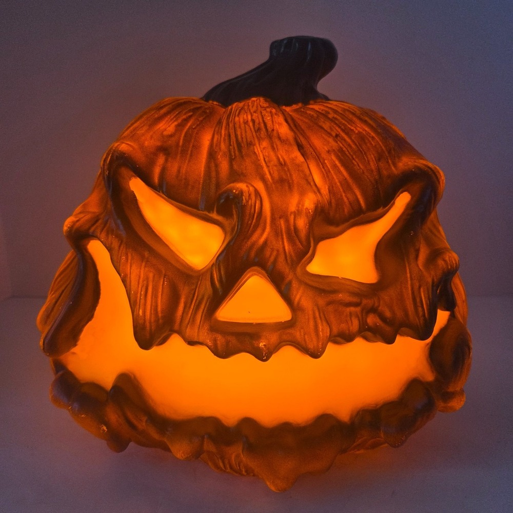 Jack O Lantern Lane Pumpkin LED Light Up Halloween Decor 10 Inch Orange New